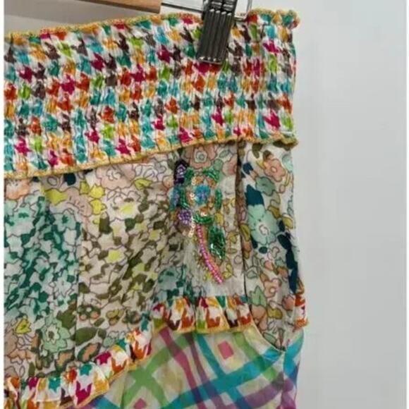Anthropologie Barok Paris Womens Island Passage High Rise Patchwork Shorts -Sz L - Picture 5 of 8